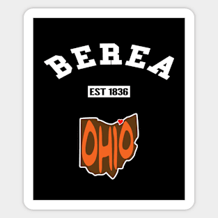 🐶 Berea Ohio Strong, Brown and Orange Map, Est 1836, City Pride Sticker